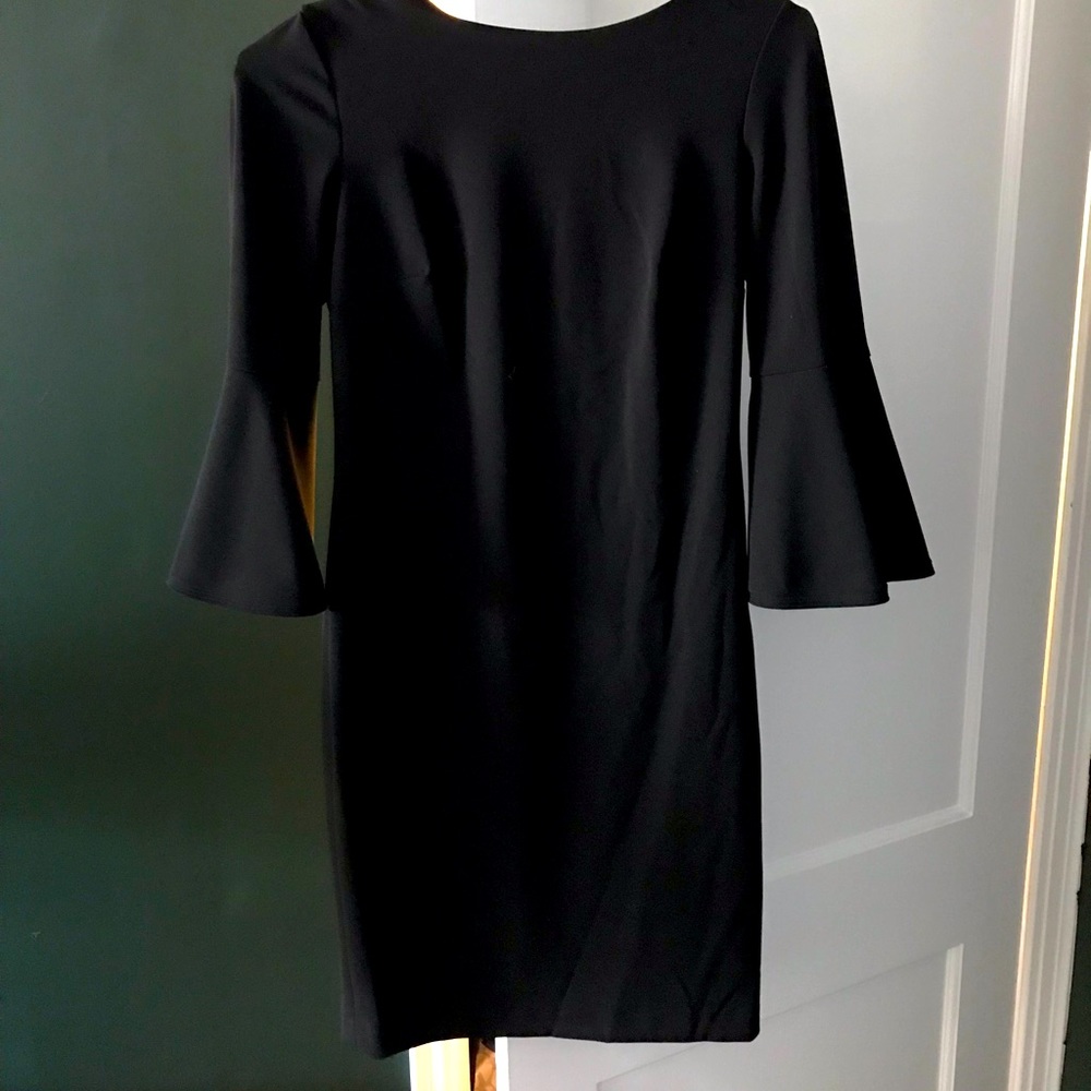 Calvin Klein little black dress with bell sleeve